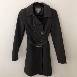 Ann Taylor Black Belted Trench Coat, XXS